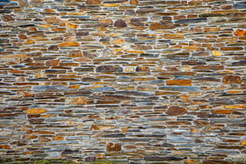 Mur d'une maison en pierre apparente pour vos fonds graphiques.