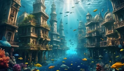 Surreal Underwater Metropolis Ethereal Aquatic Ci Upscaled 3