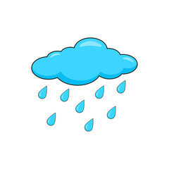 Blue cloud with rain drops vector design