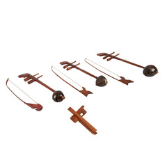 Tehyan is a stringed musical instrument made from teak wood with a resonance tube made from coconut shells and equipped with strings