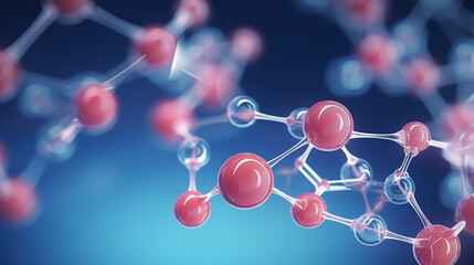 3d illustration of medical research for cancer. molecule research graphic background in close-up shot.