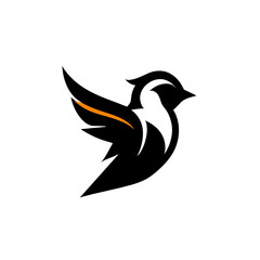 simple clean b bird logo mascot, vector illustration flat 2
