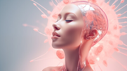 3d illustration of medical research for cancer. skin research graphic.