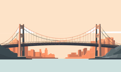bridge vector flat minimalistic asset isolated vector style illustration -