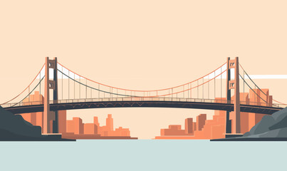 Fototapeta premium bridge vector flat minimalistic asset isolated vector style illustration -