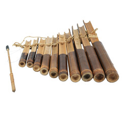 Calung is a traditional Indonesian musical instrument made from bamboo in various sizes and played by hitting bamboo segments