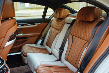 rear seats in the interior of a luxury car