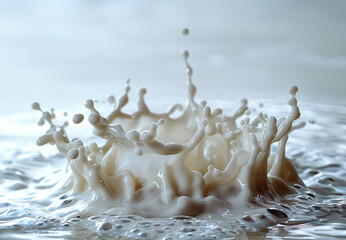 Obraz premium Group of People Splashing Milk Into Water