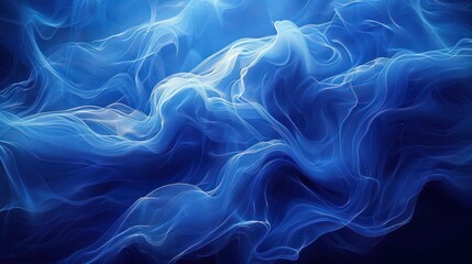 Obraz premium Blue and White Swirls on Black Background