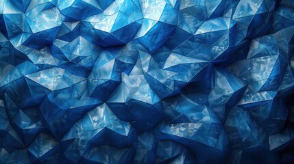 Naklejka premium Abstract Painting of Blue and White Shapes