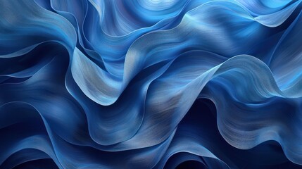 Obraz premium Abstract Painting of Blue Waves