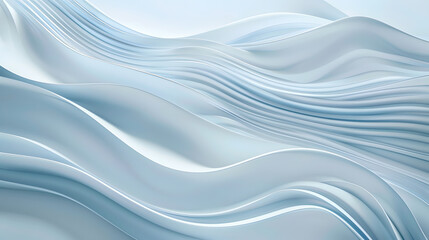 Obraz premium monochrome thin light blue linear abstract curved wavy vertical pattern for background. Generative AI.