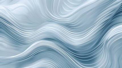 Obraz premium monochrome thin light blue linear abstract curved wavy vertical pattern for background. Generative AI.