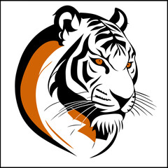 tiger, vector illustration flat 2