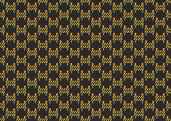 Obstacles on the road. The road is blocked. Pattern of road barriers. Seamless pattern. Partition. Partition pattern. Yellow and black