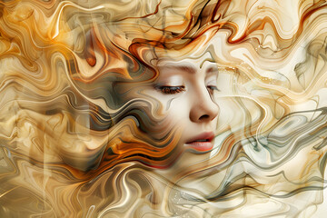 Feminine Abstract: Grace and Beauty, Dreamy Abstract: A Woman's Inner World, Expressive Abstract: A Woman's Emotions