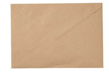 brown envelope made of kraft paper , isolated on a white background