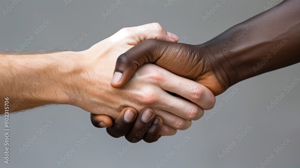 Poster A heartwarming image capturing the unity and diversity of human connection through a handshake