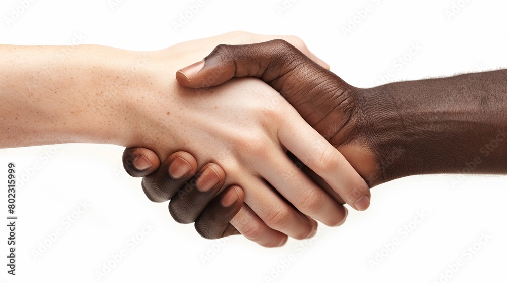 Poster A powerful image illustrating unity and solidarity, with a handshake between individuals of