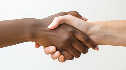 An inclusive image representing friendship and cooperation, with a handshake between individuals of