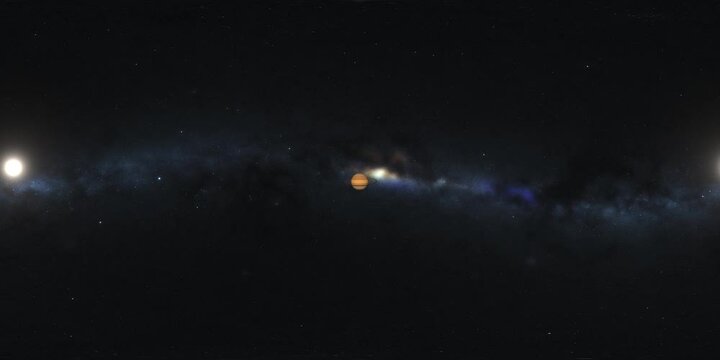 Planet Saturn flyby 4K VR 360 Spherical Panorama