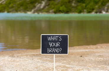 Branding what is your brand symbol. Concept words What is your brand on beautiful black chalk...