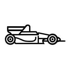 Simple formula racing car black isolated icon.