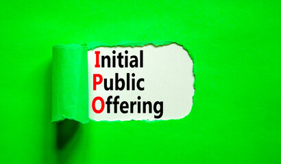 IPO initial public offering symbol. Concept words IPO initial public offering on beautiful white...