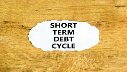 Short term debt cycle symbol. Concept words Short term debt cycle on beautiful white paper....