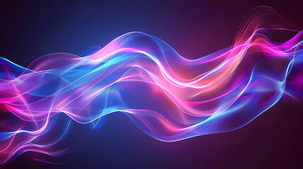 Fototapeta premium purple pink blue abstract glowing color wave Background. Generative AI.