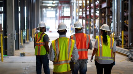 Engineers and factory managers wearing safety helmet inspect the machines in the production. inspector opened the machine to test the system to meet the standard. machine, maintenance