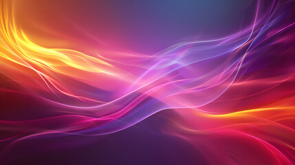 Obraz premium purple red yellow blue colors smooth pastel glowing color wave Background. Generative AI.