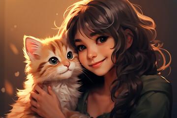 A furry cat & girl.
Generative AI