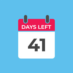 41 days to go countdown template. 41 day Countdown left days banner design. 41  Days left countdown timer

