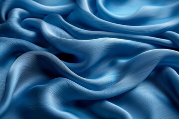 Obraz premium Dynamic wind wave pattern on fluid electric blue silk cloth
