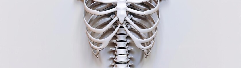 3D illustration of human rib cage.