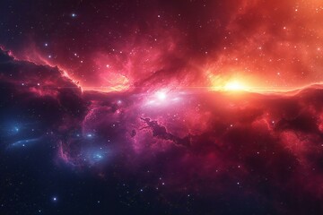 Beautiful space background with nebula and stars,   rendering