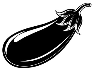 Eggplant silhouette vector illustration isolated on a white background.