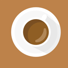 cup of coffee with saucer top view