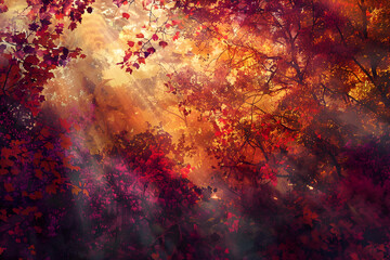 Fototapeta na wymiar Autumn's Ethereal Charm: A Majestic Kaleidoscope of the SJ Fall Colors