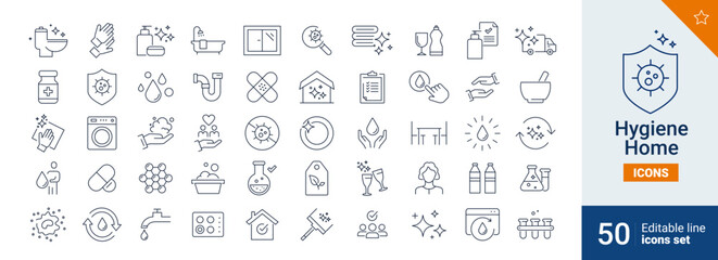 Hygiene icons Pixel perfect. clean, water, hand, ...	