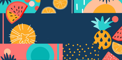 Summer sale website banner. Sale tag. Sale promotional material Design with copy space for social media banner, poster, email, newsletter, leaflet, placard, brochure, flyer