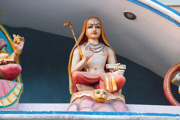 Madhava Acharya is a sculpture on the wall of a Hindu temple in India.