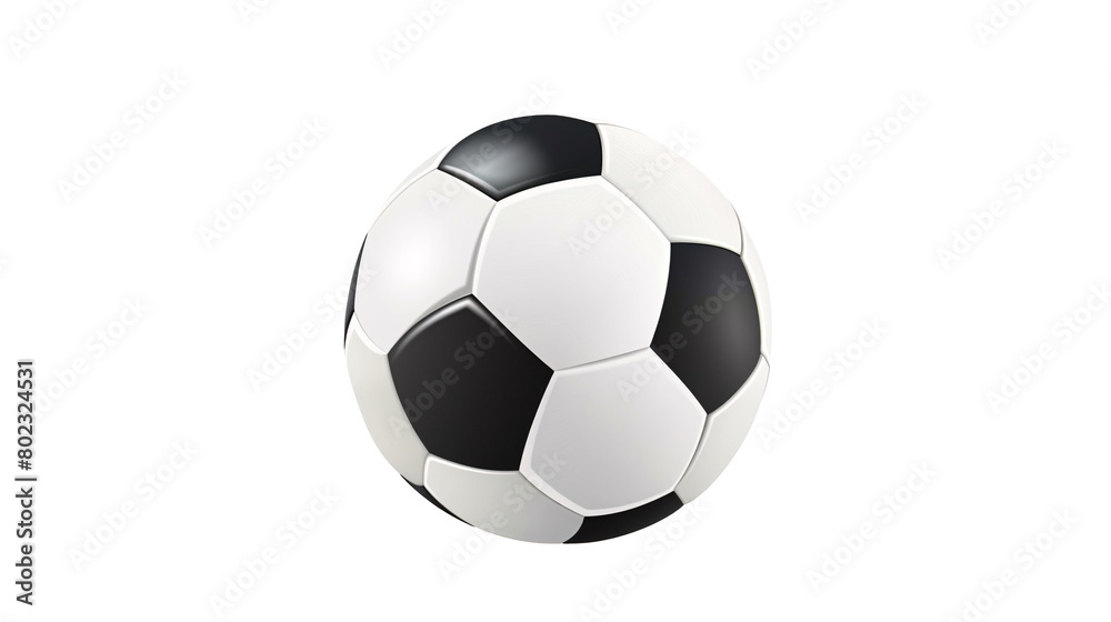 Wall mural a black and white football ball