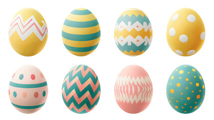 a group of eggs with different designs