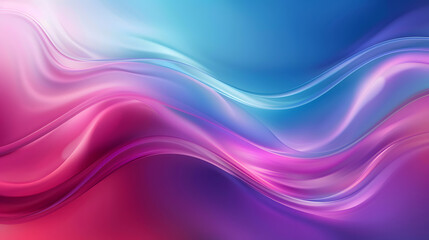 Fototapeta premium vibrant color flow pink blue purple red smooth gradient glowing color wave Background. Generative AI.
