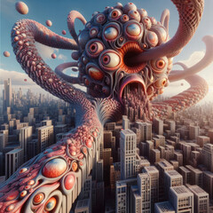 Obraz premium AI generative, surrealism abstract fantasy art, surrealism and abstract fantasy, strange and abstract surrealism art, surrealism fantasy abstract art, strange and abstract surrealism unique surrealism