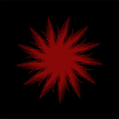 Vector black red abstract op-art art element. Optics, visual arts, artistic elements, spirals.