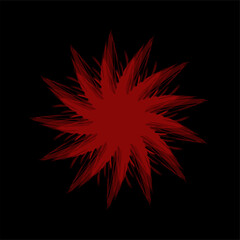 Vector black red abstract op-art art element. Optics, visual arts, artistic elements, spirals.