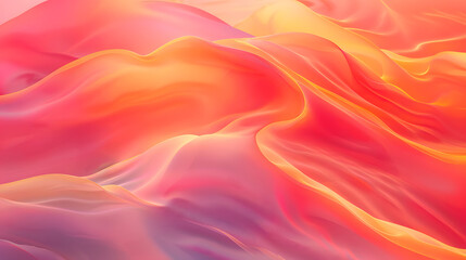 Fototapeta premium Vibrant orange smooth pastel glowing color wave Background. Generative AI.